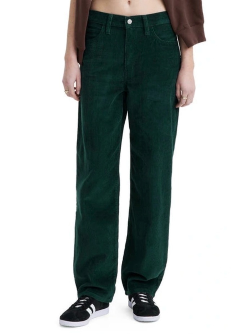 Levi's 94 Baggy Corduroy Mid-Rise Relaxed Pants Preppy Cotton Forest Green 26